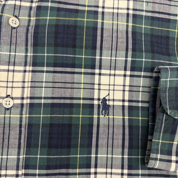 Ralph Lauren Blake Shirt Mens XL Green Navy Plaid Button Down Cotton Casual - Picture 3 of 12